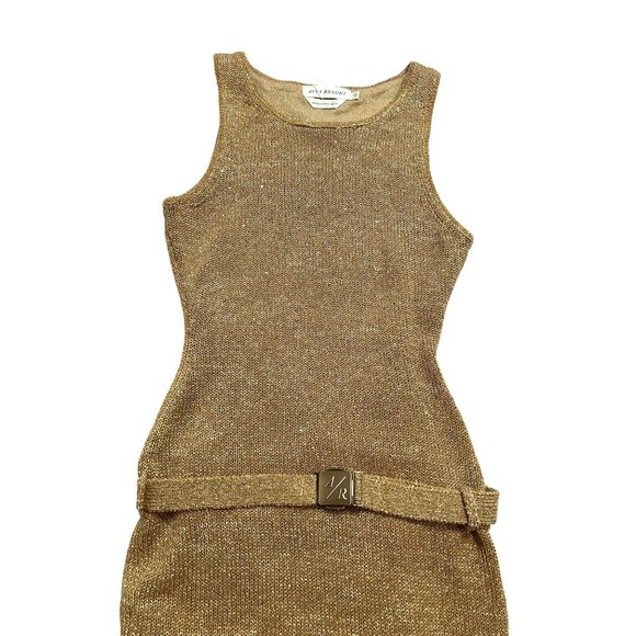 Asta Resort Natalia Belted Dress in Gold Sequin - Picture 4 of 6